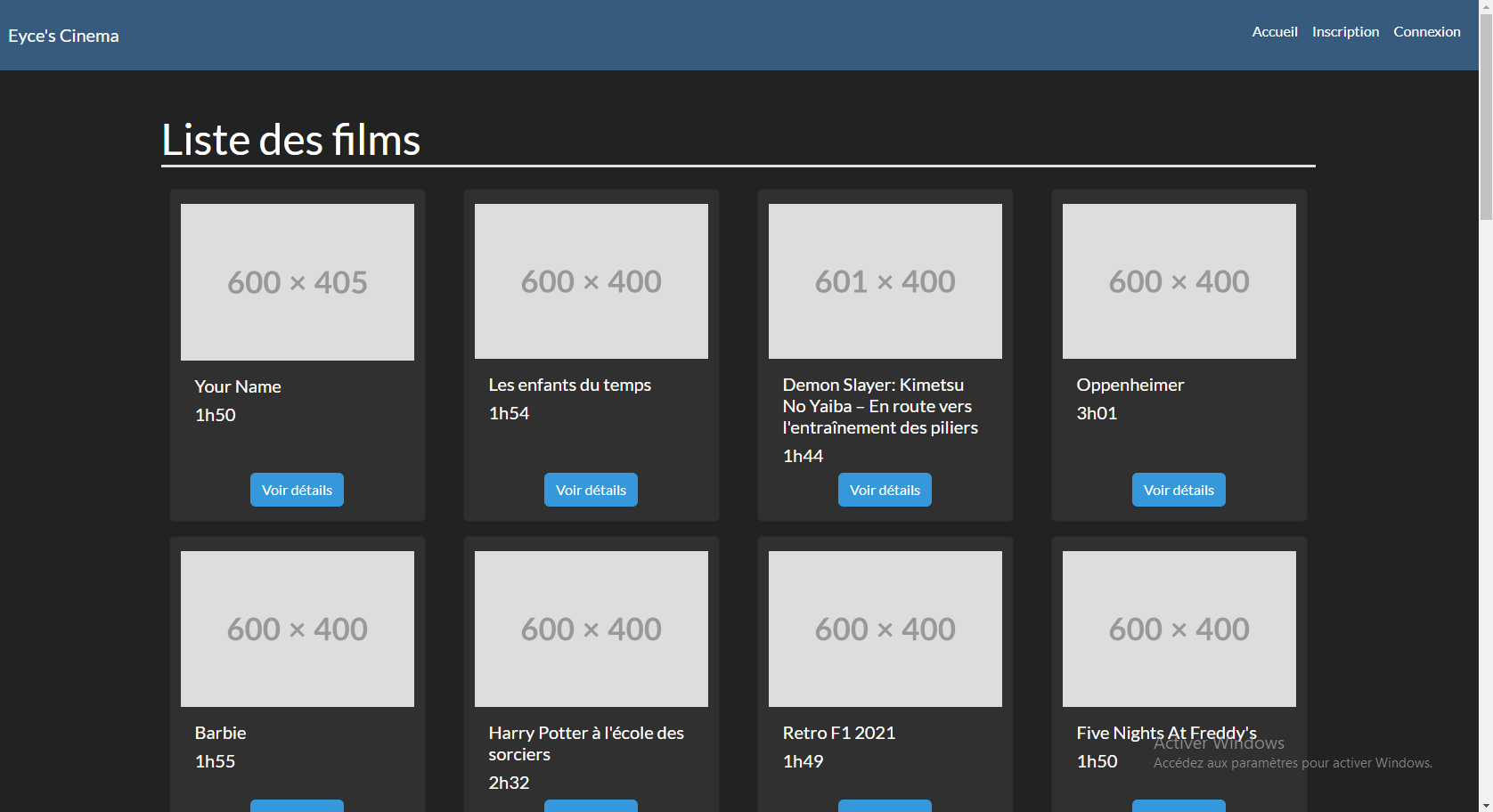 Liste des films