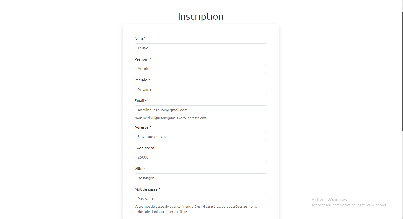 Créer un compte